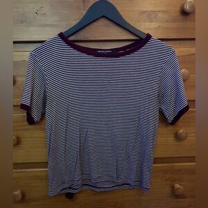 Cute maroon and white striped tee